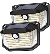 2-Pack Solar Outdoor Lights, Super Bright Solar Powered Motion Sensor Outdoor Lights, Warm White,...