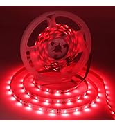 iNextStation 32.8ft/10M Red LED Strip Light, 24V 2835 SMD 600 LEDs Flexible Cuttable Waterproof L...