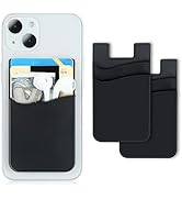 Zemexy 2Pack Phone Wallet,Silicone Credit Card Holder Stick on Double Pocket for Back of Cell Pho...