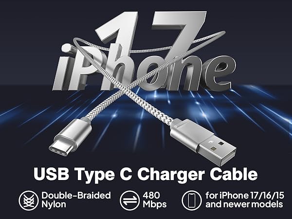 iPhone 16 Charger Cable 1.5/3.3/6.6FT