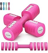 EAST MOUNT Adjustable Weight Dumbbells Set of 2, 8 in 1 Hand Weights for Women 2lb/3lb/4lb/5lb/6l...