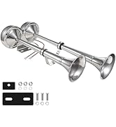 Boat Horns 12V, Marine Boat Trumpet Horn Polished Stainless Steel Marine Horn, BANHAO Low and Hig...