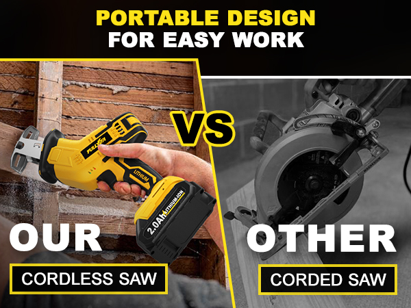 FULLYEA Reciprocating Saw Cordless 0-3500 RPM Powerful Motor, Tool-Free Blade Change