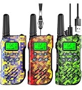 Inspireyes Walkie Talkies for Kids Rechargeable, 48 Hours Working Time 2 Way Radio Long Range, Ou...