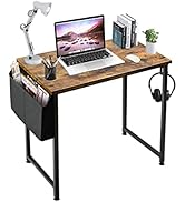 Lufeiya Small Computer Desk Study Table for Small Spaces Home Office 31 Inch Rustic Student Lapto...