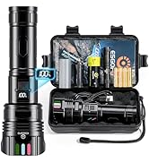 Esgofo Super Bright Flashlight 10000 High Lumens Rechargeable,Powerful Long Distance 3280ft Stron...