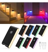 WILLED Rechargeable Motion Sensor Night Light,Stair Lights Indoor RGB &amp; Warm White,Wireless Motio...