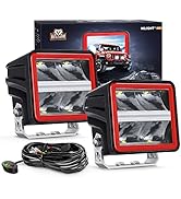 Nilight 3 Inch Cube LED Pod Light Bar with DRL 20W 2200LM 10° Super Spot Light 16AWG Wiring Harne...