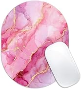 Velluxion Marble Mouse Pad, 6 x 8 in Elegant Vein Design, Oval Portable Mousepad with Non-Slip Ba...