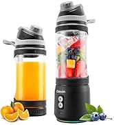 Portable Blender, Anti-Jamming 300 Watt for Shakes and Smoothies, 24oz Travel Blender USB Recharg...