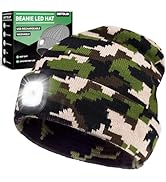 DETDLIB Gifts for Men ,Beanie Hat with Light,Stocking Stuffers for Men Dad Husband,Unisex USB Rec...