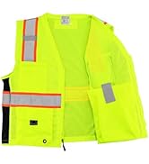 Global Glove High Visibility Safety Vest, Lightweight and Breathable