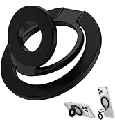Magnetic Phone Ring Holder for MagSafe Grip, Dual-Sided Magnets Phone Kickstand Loop for iPhone A...