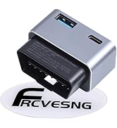 FRCVESNG Car OBD Power Adapter, OBD Male to Type-C USB Female Charger DC12-24V OBD Car Charger fo...