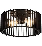 Zlepmlla Modern Black Flush Mount Ceiling Light Fixture, ?Farmhouse Light Fixture for Kitchen, Be...