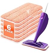 Power Scrubbing Reusable Mop Pads for Swiffer Wet Jet Mops (6 Pack), Wet Jet Refills, Wet Pads Re...