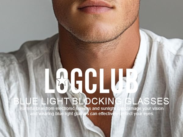 logclub blue light glasses men