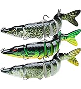 TRUSCEND Fishing Lures for Bass Trout Multi Jointed Swimbaits Slow Sinking Bionic Swimming Lures ...