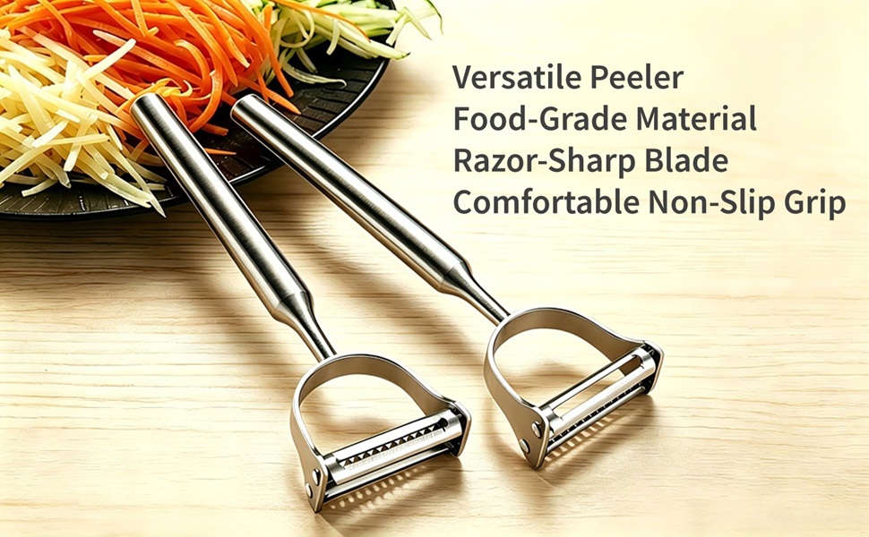 Versatile Peeler Food-Grade Material Razor-Sharp Blade Comfortable Non-Slip Grip