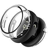 [2 Pack] Miimall Case Shell Compatible for Google Pixel Watch 3 45mm with HD Tempered Glass Scree...