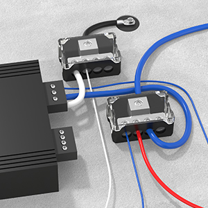 4 Way Power Distribution Block Car Audio 0/2/4 Gauge Input 4/8/10 Gauge Output 