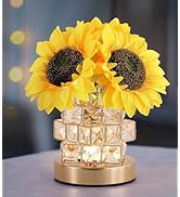 AIHYING Sunflowers Lamp,Rechargeable Cordless Touch Lamp,3-Colour Infinitely Dimming Small Night ...