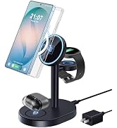 Hevanto 3 in 1 Wireless Charger for Samsung Galaxy, 15W Magnetic Super Fast Charging Station for ...