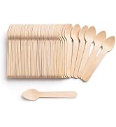  Wood Cutlery [Small Dessert Spoons] Natural Sustainable Alternative to P...
