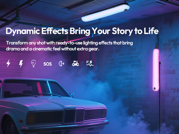 ready-to-use lighting effects that bring drama and a cinematic feel without extra gear.
