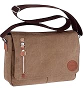 CAAORDKSO Canvas Messenger bag for Men Women Vintage Crossbody Shoulder Bag, Small Messenger Satc...