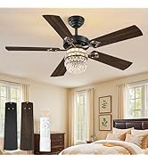Fanbulous 48 Inch Crystal Chandelier Fan with 22w LED, Fandelier Ceiling Fan with Light, Dimmable...