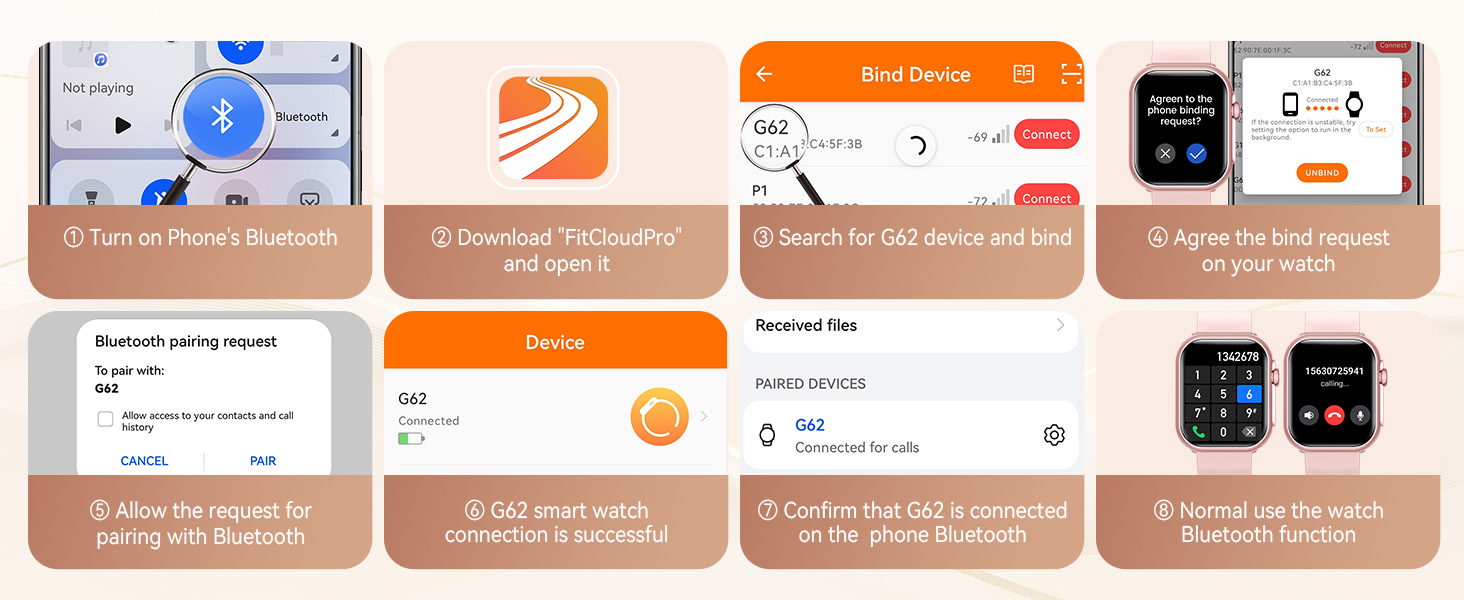 Android Smart Watches for Women Connection Steps