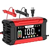 AIYONFEI 12V 10A Battery Charger, 9-Stage Smart Trickle Charger with LED Screen, Battery Maintain...