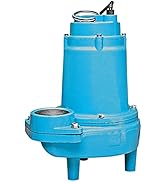 Little Giant 14S-CIM, 115 Volt, 1/2 HP, 6000 GPH Manual Submersible Sewage Ejector Pump, 20-Foot ...