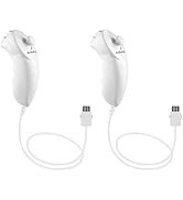 Ankey 2Packs Nunchuck Controller Remote Replacement for Nintendo Nunchuk Wii Wii U Console White