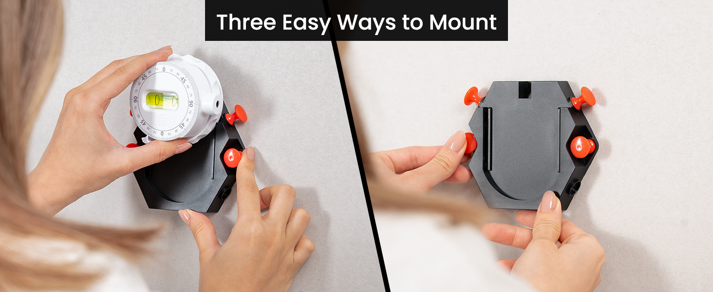 Zanis Laser Level mounting on wall using pins, showing easy and stable installation.