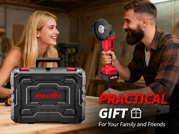 Battery Angle Grinder Tool, 4-1/2 inch Cordless Grinder Kit for Gift