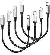 1ft USB C to USB C Cable 4Pack, 60W(3A) Short USB C Charger Cable, 12 inch Type C Fast Charging C...