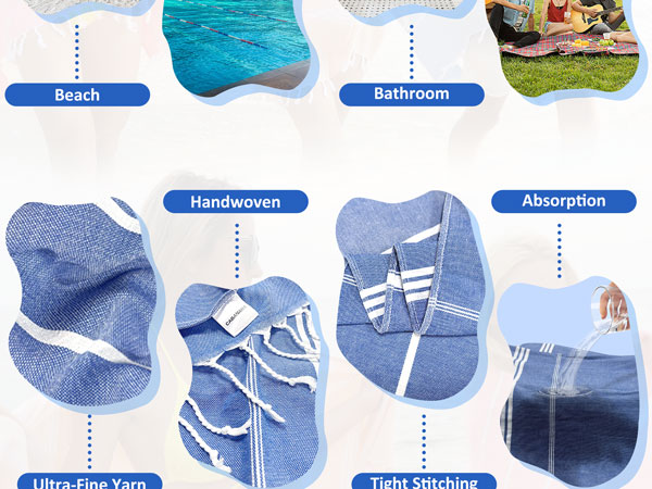 Large Turkish Beach Towels