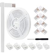 VIPMOON 32.8ft 4 Pin RGB Extension Cable Wire Cord and 10Pcs 4 Pin LED Light Strip Connectors Str...
