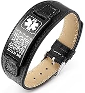 Theluckytag Upgraded Medical Bracelets Men Women with QR Code Medical Alert ID Bracelets - Titani...