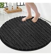 Smiry Bathroom Rugs Mat Round 24x24, Soft Absorbent Chenille Bath Rugs, Non Slip Rubber Backing M...