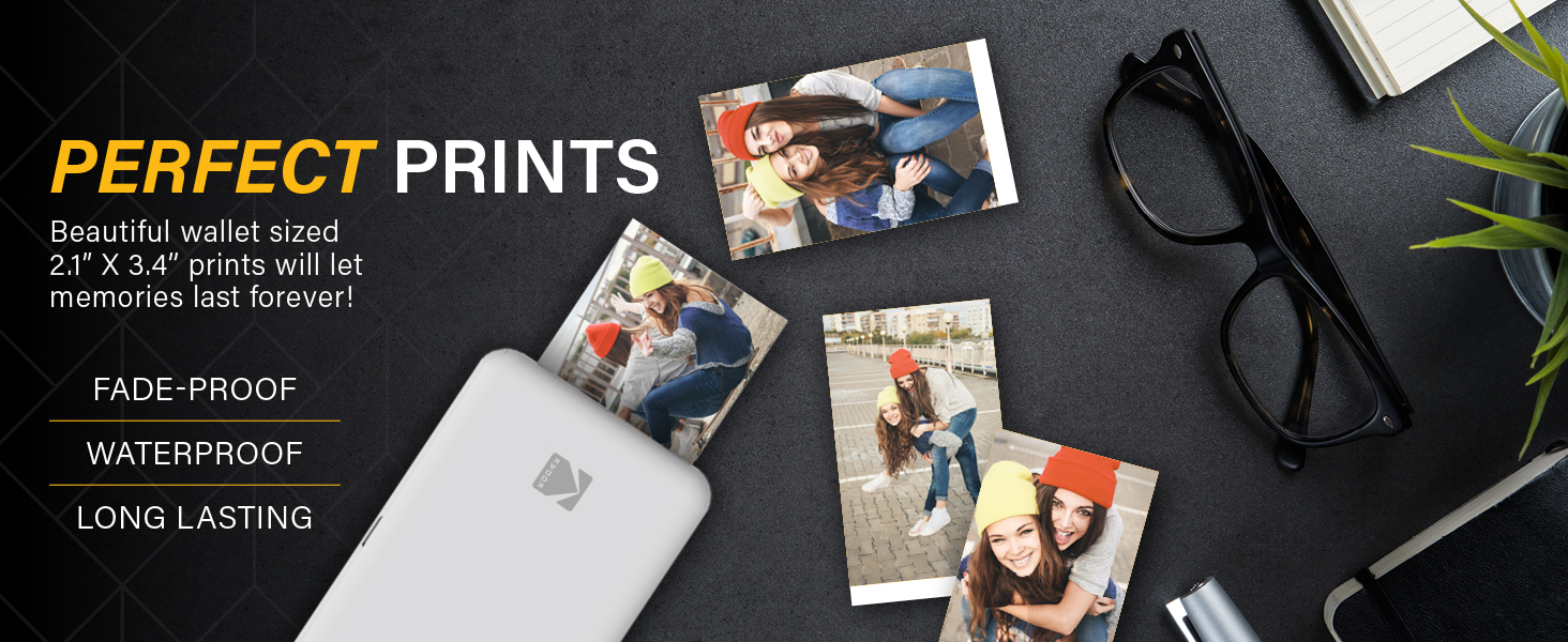 white portable picture photo printer wallet size photos 