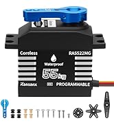 Waterproof RC Servo Controller 55kg Torque Coreless Motor Metal Gear Digital Servo for 1/8 1/10 R...