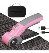 WORKPRO Cordless Electric Scissors, 4V Rotary Cutter for Cardboard Carpet Leather Plastic, 2000mA...