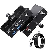Qmrio USB-Hub Clamp with Type-C PD 85W Port, 2 USB-A Data Ports, 1 USB-C Port (Black)