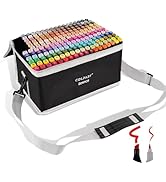 204 Colors Alcohol Markers Brush Tip Dual Tip Art Markers for Kids Marker Pens with Pen Holder an...