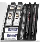 Nicpro 0.5 mm &amp; 0.7 mm Mechanical Pencils Set with Case, MP2000 Metal Artist Mechanical Pencil Wi...