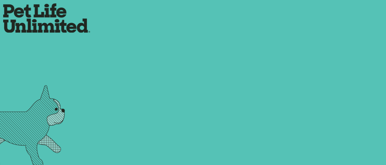 Pet Life Unlimited Logo on Teal background
