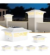 JOFIOS Solar Fence Post Lights, 4x4 Solar Post Cap Lights for Vinyl Fence, Solar Deck Lights Outd...